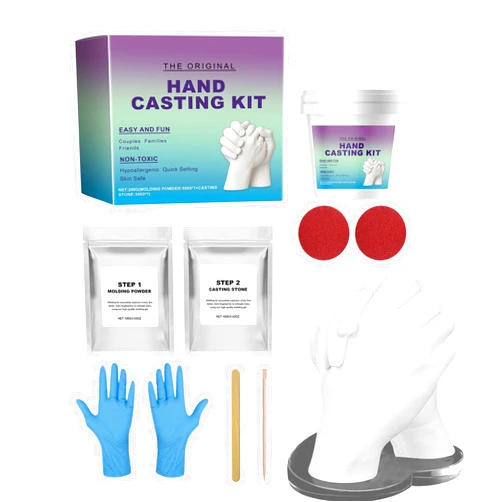 Generic Hand Casting Kit for Couples | Couple Hand Moulding Set | DIY Plaster Hands Mold Kit for Couples Gift Wedding Anniversarys Family and Women Kids, with Gloves