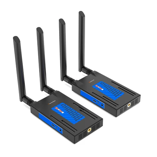 BovBox Wireless HDMI Transmitter and Receiver, 2.4/5G Supports 1080P Range up to 820ft Wireless Video Transmitter for TV with LoopOut and Support IR from PC/Laptop/Set-top/DSLR to Monitor/Projector/TV