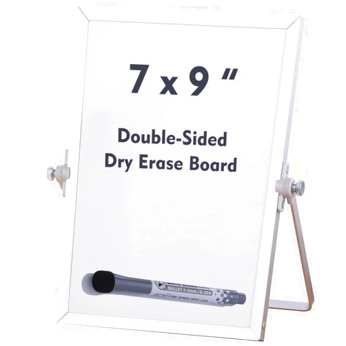 Aelfox Small White Board 9 x 7 Inch, Magnetic Small Dry Erase Board with Stand, Double-Sided, Aluminum Frame, Desktop Whiteboard for Students/Kids, Home, Office, School, Online Training