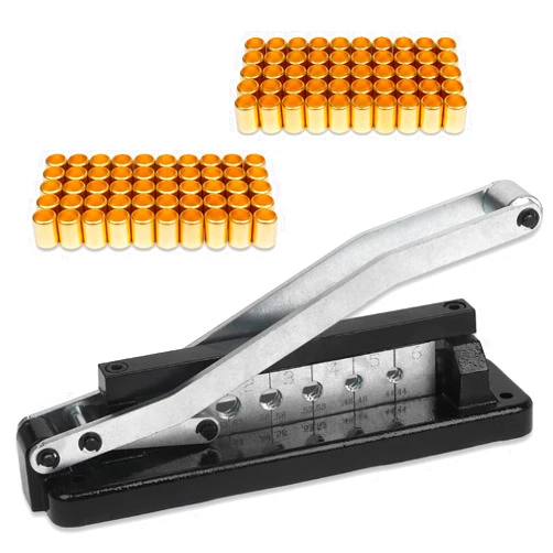 GOROBU H8 Heavy Duty Standard Hose Crimper,Air Hose Crimping Tool, with 50 Pcs Ferrules 0.593 Inch ID x 1 Inch & 0.656 Inch ID x 1 Inch for 1/4, 5/16, 3/8 Inch PVC and rubber hoses.
