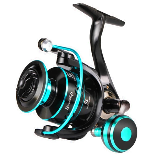 Sougayilang Spinning Reels Light Weight Ultra Smooth Powerful Fishing Reels Red & Blue & Golden