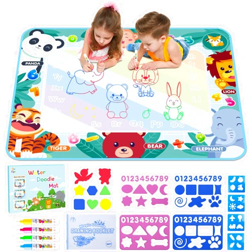Diteryy Water Doodle Mat Kids Water Painting Doodle Drawing Mat Toy Writing Mess Free Coloring Extra Large Magic Educational Toys for Boys Girls Age 2 3 4 5 6 7 8 Year Old Holiday Christmas Birthday Present