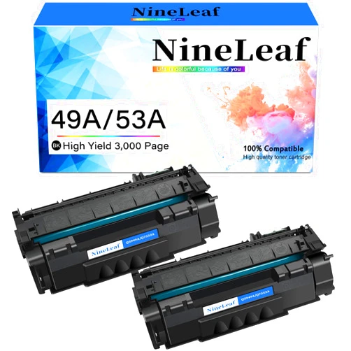 NineLeaf Compatible 49A 53A Toner Cartridge Replacement for HP 49A Q5949A 53A Q7553A for HP Laserjet 1320 1320n 3390 1160 1320tn 1320nw 3392 P2015 P2015dn P2014 M2727nf MFP Printer (Black, 2 Pack)