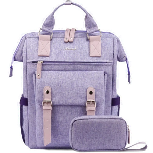 LOVEVOOK Laptop Backpack Purse for Women, Cute College School Backpack Bookbag For Teenager Girls, Teacher Nurse Bags Work Travel Backpack, Business Computer Laptop Bag Daypack, 15.6 Inch, Purple