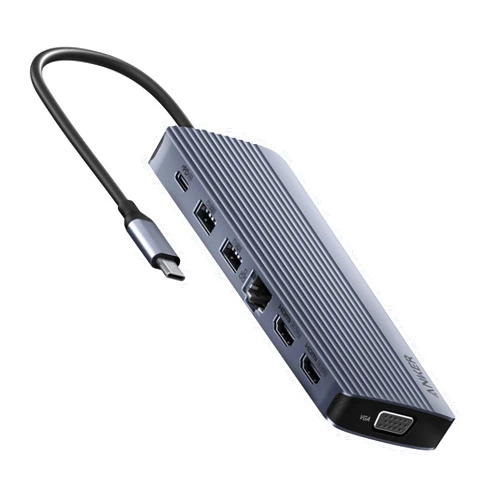 Anker 14 in 1 USB C Docking Station,USB C Hub Triple Display, With 4K HDMI, 1080p VGA, 100W Power Delivery, 5Gbps USB-A/C Data Ports for MacBook, Dell XPS, HP Laptops and more