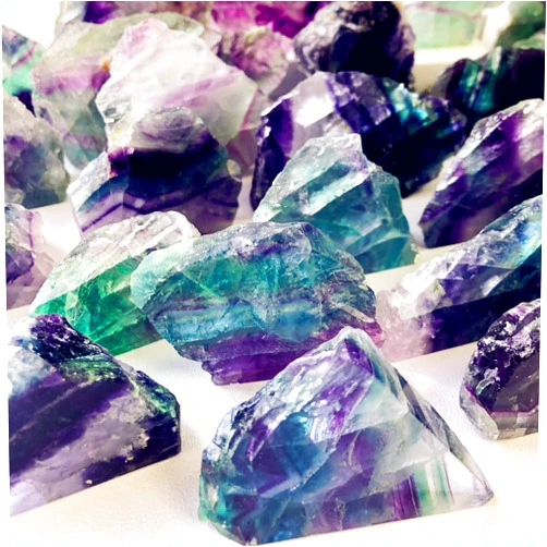 Zenkeeper 1 Lb Large Rough Fluorite Stone Raw Fluorite Crystal Stone Natural Rainbow Fluorite Purple Fluorite Green Fluorite Crystal Stone Mineral Specimen Gemstone Healing Crystals and Stones
