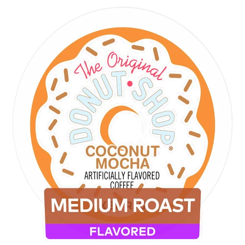 The Original Donut Shop Coffee,medium roast pods Coconut Mocha, 4.1 Ounce, 12 Count