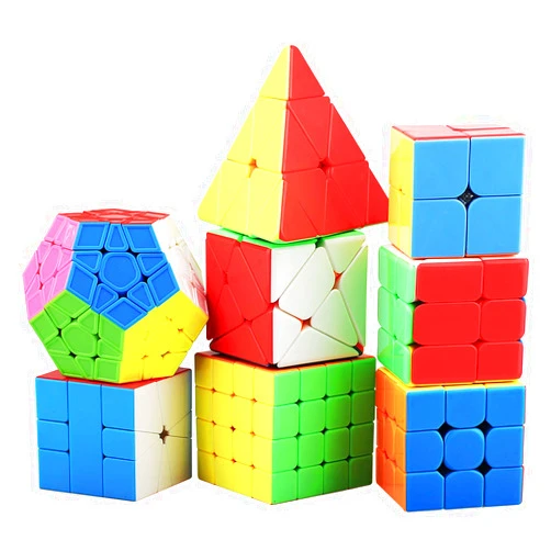 STEAM Life Speed Cube Set 8 Pack Magic Cube | includes Speed Cubes 3x3, 2x2 Speed Cube, 4x4 Speed Cube, Pyramid Cube, Megaminx Cube Bundle Collection Cube Toys for Kids & Adults