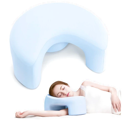 AM AEROMAX Side Sleeping Pillow with Arm Holes - Ergonomic Memory Foam Pillow for Cervical, Neck, Shoulder & Rotator Cuff Pain Relief - Ideal for Side Sleepers.(Blue)