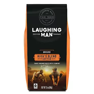 Laughing Man Hugh's Blend, Ground Coffee, Medium Roast, Bagged 12 oz