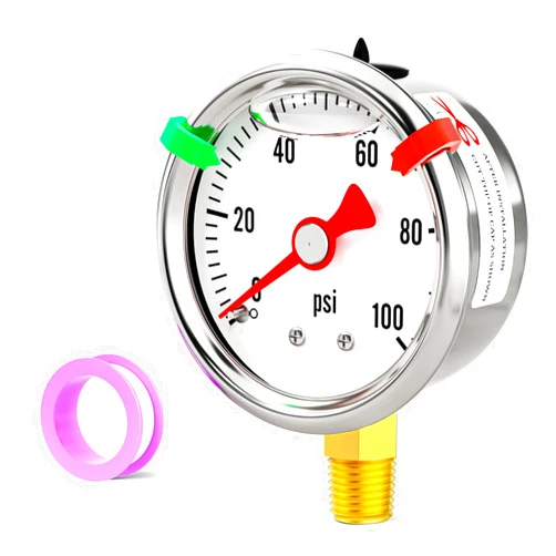 BOGERDACK 0-100psi Stainless Steel Glycerin Liquid Filled Pressure Gauge1/8 NPT 1.5