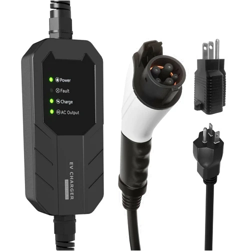 MEGEAR Skysword Ⅱ Level 1-2 EV Charger, 100-240V 16A 25FT Portable EVSE, NEMA 6-20 Plug with NEMA 5-15 Adapter Electric Vehicle Charging Station