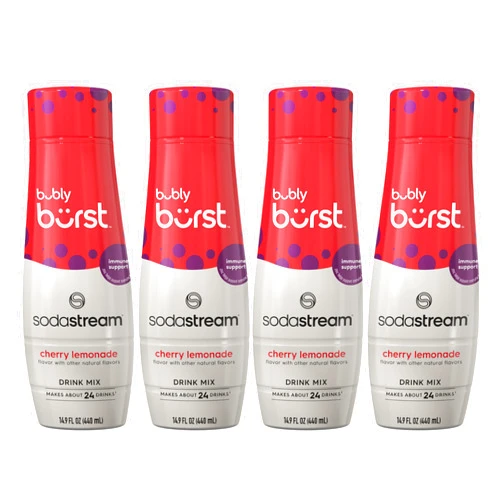 SodaStream Bubly Burst Cherry Lemonade Drink Mix (440ml, Pack of 4)