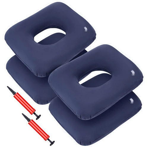 Tinideya 4 Pcs Donut Cushion Inflatable Donut Pillow Portable Anti Bedsore Seat Pillow Donut Pillow Cushion with 2 Air Pump for Tailbone Pain, Hemorrhoids, Pregnancy, Bedsore