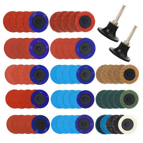 WORKPRO 101-pieces Sanding Discs Set, 2 inch Discs with 1/4 inch Holder, Surface Conditioning Disc for Die Grinder Surface Prep Strip Grind Polish Burr Finish Rust Paint Removal