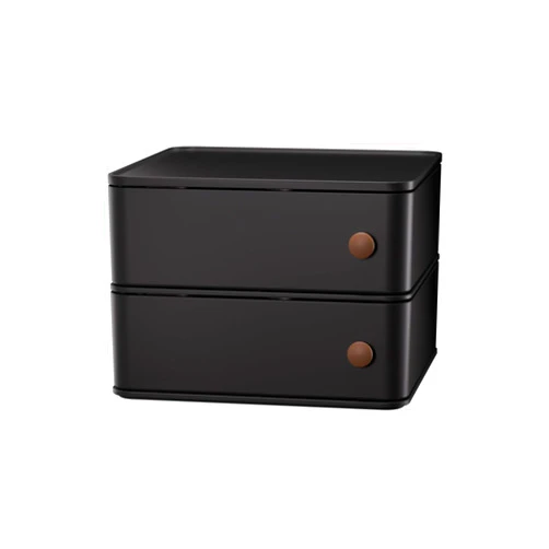 CHANCETSUI Black desk organizer for men: Multi function countertop container for gaming desk, workstation, bathroom storage, square storage box for black aesthetic