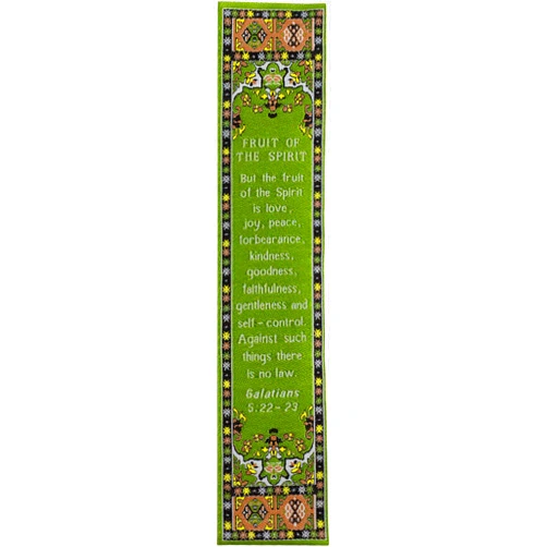 TREE OF LIFE REV. 22:14 Fruit of The Spirit, Woven Fabric Christian Bookmark, Silky Soft Galatians 5:22-23 Flexible Bookmarker for Novels Books and Bibles, Traditional Turkish Woven Design, Memory Verse Gift