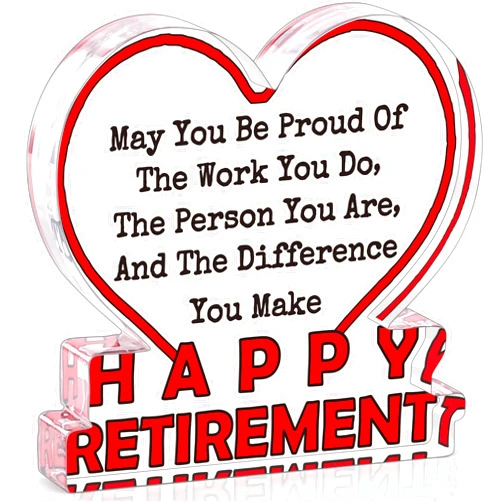 Vivagifts Retirement Acrylic Plaque Gifts for Woman Men, Retired Gifts for Teacher Coworker Boss, Happy Retirement Gifts, Farewell Leaving Going Aways Gifts for Coworker Colleague, Retirement Office Decor Signs