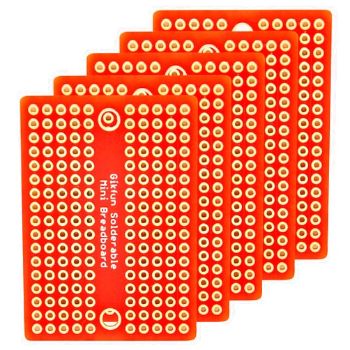 Gikfun Mini Solder-able Breadboard Gold Plated Finish Proto Board PCB for Arduino Electronic DIY (Pack of 5PCS) GK1009