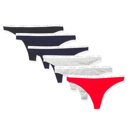 Tommy Hilfiger Women's Cotton Thong Underwear - 6 Pack
