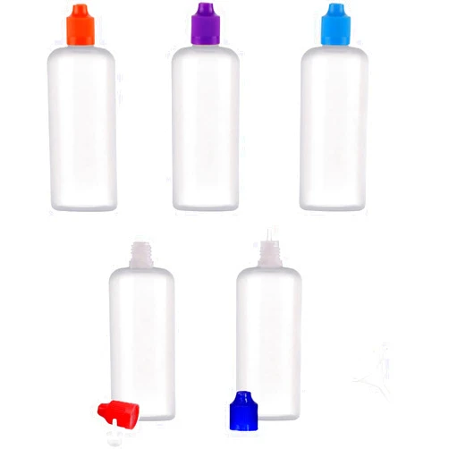 Bogandou 5 Pcs x 120ml Squeezable Liquid Dropper Bottles, LDPE Empty Eye Liquid Dropper Container with Mixed Caps Funnels (4oz)