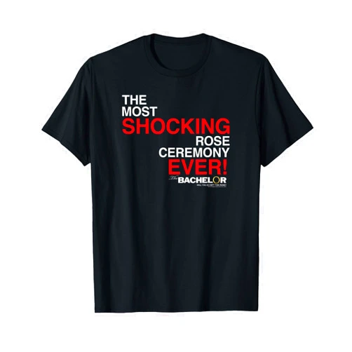 Warner Bros. The Bachelor Ceremony Unisex Adult T-Shirt - Black - Small - Short Sleeve - Crew Neck - Modern - Letter Print - Dating - Game - Classic Fit - 100% Cotton Blend - Machine Wash