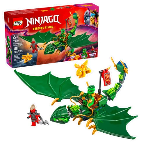 LEGO NINJAGO Lloyd's Green Forest Dragon Toy - Pretend Play Building Toy for Boys and Girls, Ages 6+ - Dragon Figurine with 2 Minifigures for Kids - Gift Idea for Birthdays - 71829