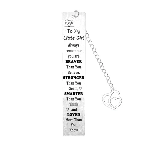 Waeceip Little Girl Bookmark Gifts for Girl Gifts for Daughter Niece Granddaughter Sister Gifts Girls Birthday Christmas Gifts for Girl You are Braver Than You Believe Bookmark (Little Girl Bookmark)
