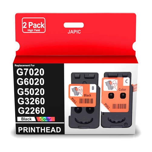 Japic Replacement for Canon PIXMA G7020 G4270 G3270 G6020 G5020 G3260 G2260 2270MegaTank All-in-One Printer Remanufactured PrinterHead refillable Ink cartridges Combo Set