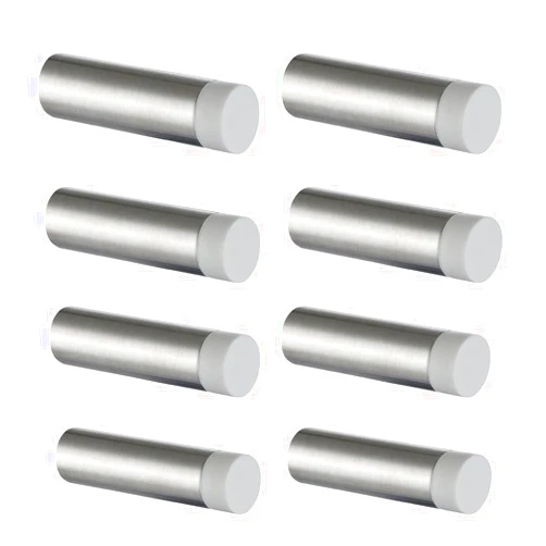 JQK Door Stopper, 2-7/8 Inch 304 Stainless Steel Sound Dampening Door Stop Bumper Wall Protetor 8 Pack, Brushed Steel, DSB2-BN-P8