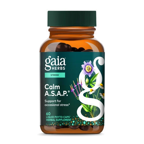 Gaia Herbs Calm A.S.A.P. - Stress Support Supplement with Skullcap, Passionflower, Chamomile, Vervain, Holy Basil & More - Supports Calm* - 60 Vegan Liquid Phyto-Caps (20 Servings)