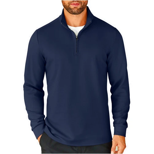 COOFANDY Men's Quarter Zip Up Pullover Lightweight Mock Neck Sweatshirt Casual Long Sleeve Polo Shirt