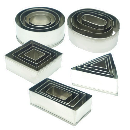 2WDECOR 20 Pcs MINI Geometric Metal Cookie Cutters Set Fun Stainless Steel Biscuit Molds (Rectangular, Oval, Round, Square, Triangle) for Kitchen, Baking&Decorative Food, Kids, Christmas Holiday Party