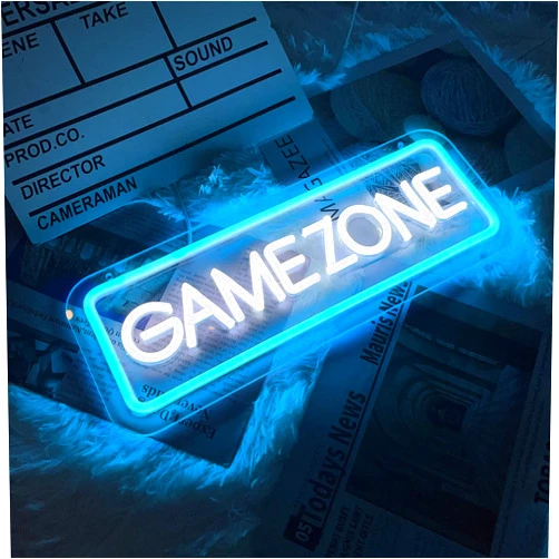 Brochao Game Zone Neon Signs for Gamer Room Decor, Gaming Light Neon Sign for Wall Decor, Bedroom, Game Room, Led Signs Gamer Gifts for Gamer, Boys, Teens, Men, Friends - 15.7x5.9in