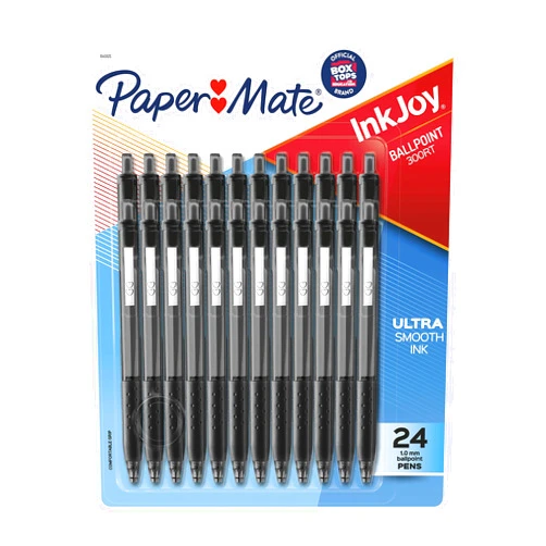 Paper Mate InkJoy 300RT Retractable Ballpoint Pens, Medium Point (1.0mm), Black, 24 Count