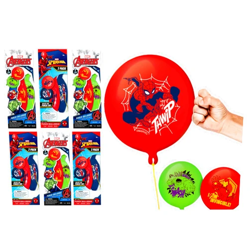 JA-RU Marvel Avengers Punch Balloon Ball Hulk, Iron Man & Spiderman Fidget Toy Inflatable Big Bounce Ball Stress Relief Punching Bag Toy for Kids & Adults. Games Pop 6800-1