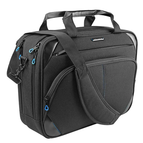 KROSER Laptop Bag 15.6 Inch Laptop Briefcase Laptop Messenger Bag Water Repellent Computer Case Laptop Shoulder Bag Durable Tablet Sleeve with RFID Pockets for Business/College/Women/Men-Black/Blue
