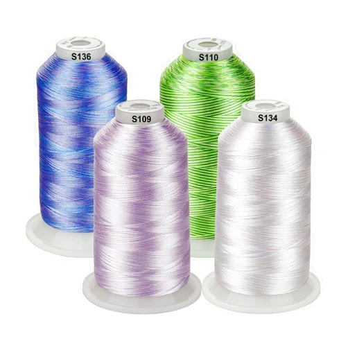 Sinbel Simthread 42 Options Various Assorted Color Packs of Polyester Embroidery Machine Thread Huge Spool 5000M for All Embroidery Machines (Variegated Colors A)