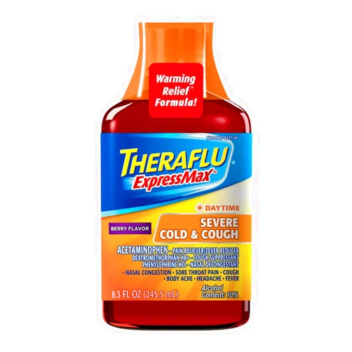 Theraflu ExpressMax Syrup for Daytime Severe Cold and Cough, Berry Cough Syrup (8.3 ounces)