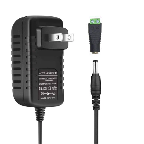 inShareplus 12V 1A 12W LED Power Supply, Wall Mounted AC/DC Switching Power Supply, AC 100-240V to DC 12 Volt Adapter, Charger, Transformer for LED Strip Light with 5.5/2.1 DC Female Barrel Connector
