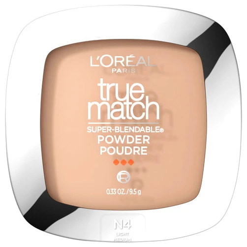 L’Oréal Paris L'Oreal Paris True Match Super Blendable Oil Free Foundation Powder, N4 Light Medium, 0.33 oz, Packaging May Vary