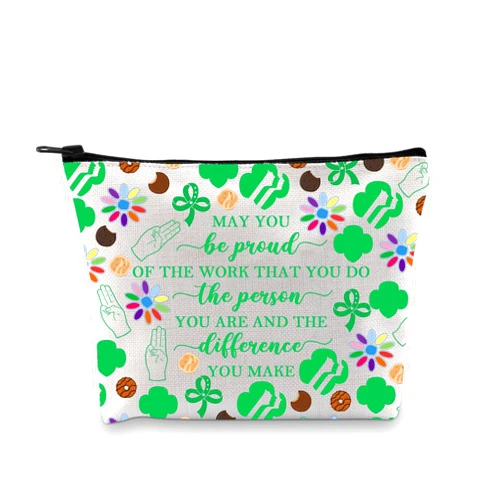 BDPWSS Girl Scout Troop Leader Gifts Scout Leader Appreciation Gift May You Be Proud Of The Work You Do Scout Mom Makeup Bag (Be proud scout bag)