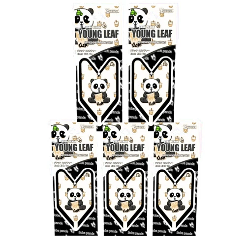 YirehStore Air Freshener Treefrog Young Leaf Black Milk Tea 5-Pack, Boba Panda Car Hanging Air Freshener