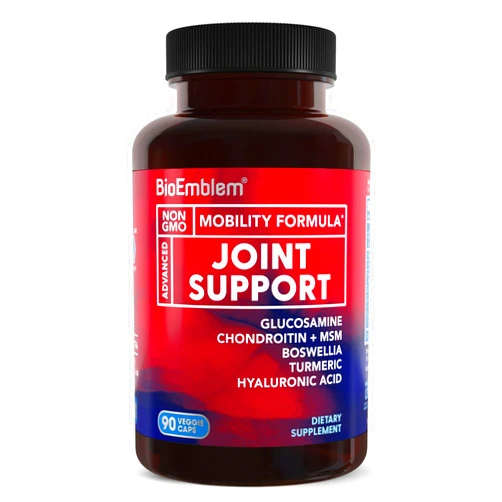 BioEmblem Joint Support - Glucosamine Chondroitin + MSM 1500 MG - with Boswellia, Turmeric & Hyaluronic Acid - Joint Health Supplement, Mobility, Flexibility, Cartilage - Non-GMO - 90 Caps