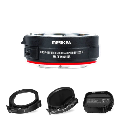 MERIKEA MR-EFTR-C VND Drop-in Filter Auto-Focus Mount Lens Adapter for Canon EF to EOSR with Variable ND Filter and UV Filter for EOS R R5 R6 RP R7 R10 C70 Cameras
