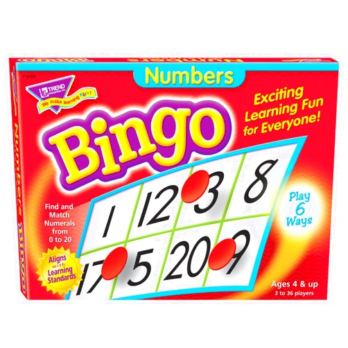 Creativity Inspired TREND ENTERPRISES: Numbers Bingo Game, Exciting Way for Everyone to Learn, Play 6 Different Ways, Perfect for Classrooms and At Home, 2 to 36 Players, For Ages 4 and Up