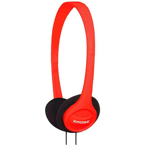 Koss KPH7R Portable On-Ear Headphone with Adjustable Headband - Red