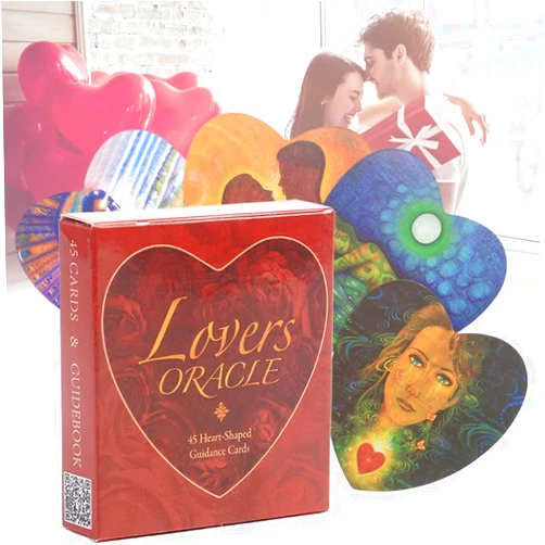 BUNRUN The Romance Angels Tarot Oracle Cards Deck | The 45 Romance Angel Oracle Cards, New Gold-Plated Series, Clarity About Soul-Mate Relationships, Healing from The Past Red