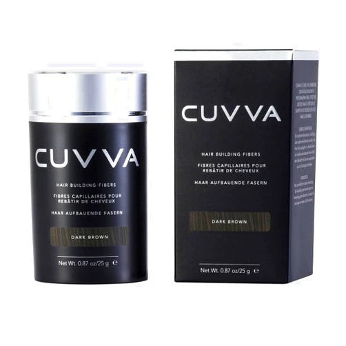 CUVVA Hair Building Fibers by CUVVA for Fine & Thinning Hair (DARK BROWN) - Thicker Looking Hair in 15 Seconds - 10 Different Shades for Men & Women - 0.87oz