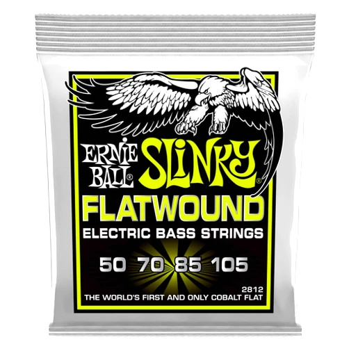 Ernie Ball Regular Slinky Flatwound Bass Guitar Strings, 50-105 Gauge (P02812)